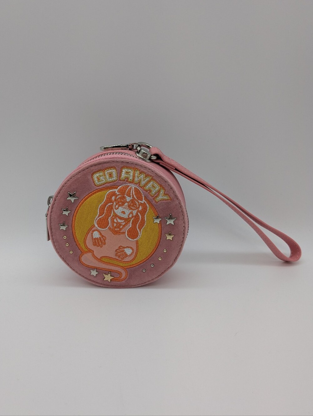 Moaning Myrtle Pink 'Go Away' Round Wristlet Coin Purse Harry Potter